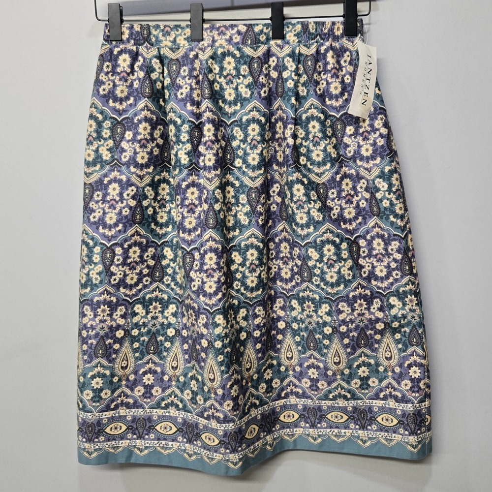 Vintage 90s Jantzen Maxi Skirt Plus Size 18‎ Floral Paisley Cottagecore Prairie